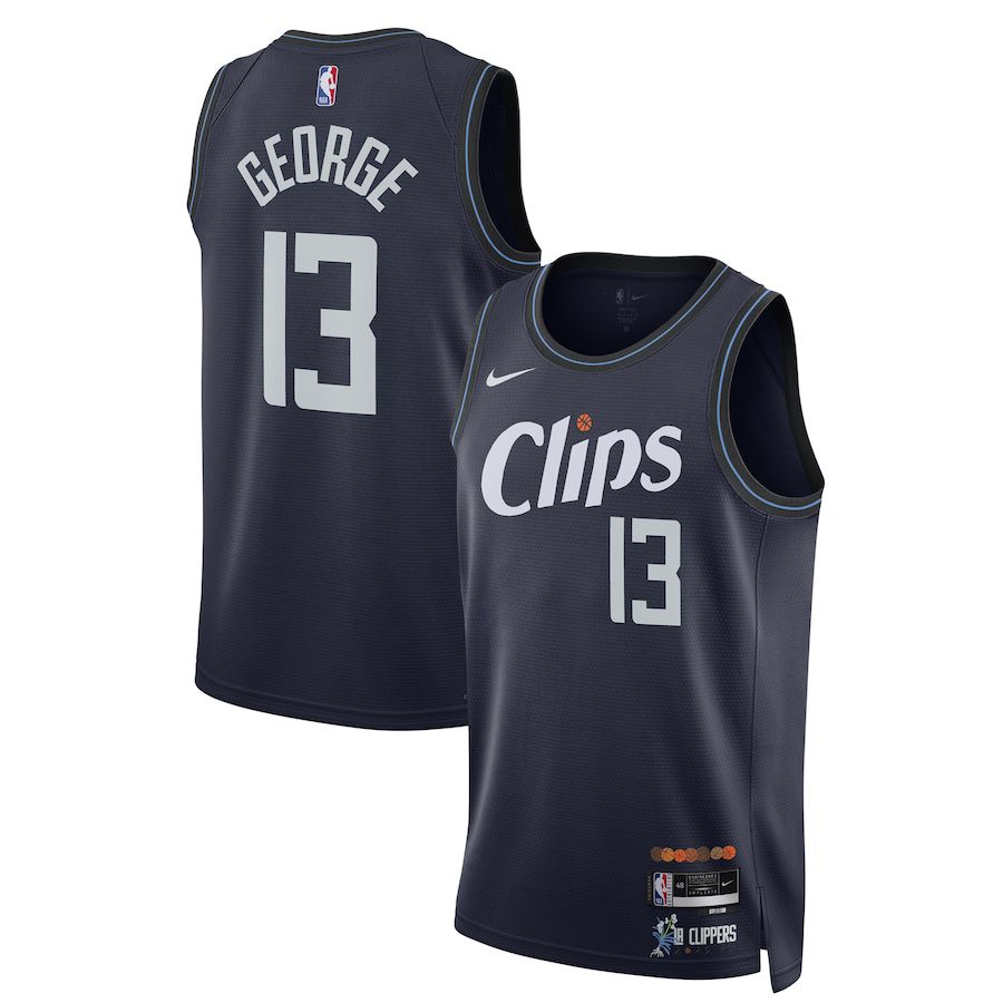 Men LA Clippers #13 Paul George Nike Navy City Edition 2023-24 Swingman NBA Jersey->los angeles clippers->NBA Jersey